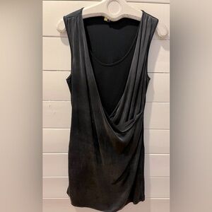 📍Black Silk Drape Dress - Axara Paris (Size 40)